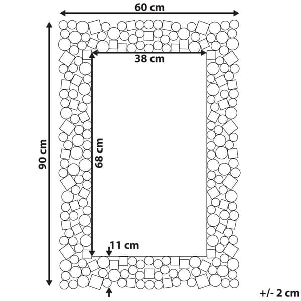 MERNEL vægspejl 60 cm 90 cm Sølv Lumarko!
