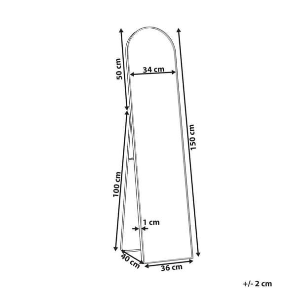 BAGNOLET stående spegel 150 cm metall svart Lumarko!