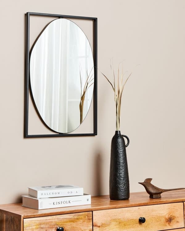NIBELLE vægspejl 40 cm 60 cm Metal Sort Lumarko!