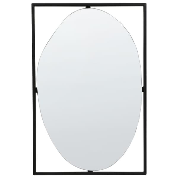 NIBELLE väggspegel 40 cm 60 cm Metall Svart Lumarko!