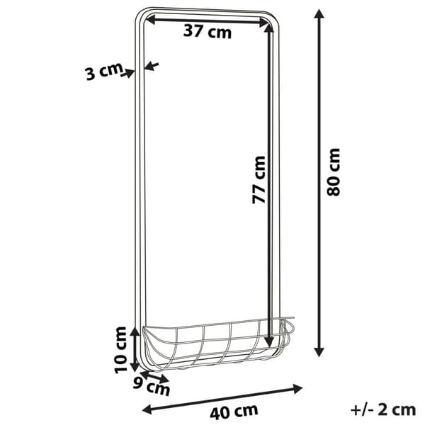 Vægspejl MACON 40 cm 80 cm Guldmetal Lumarko!