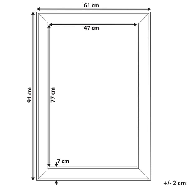 BUBRY väggspegel 61 cm 91 cm Silver Lumarko!