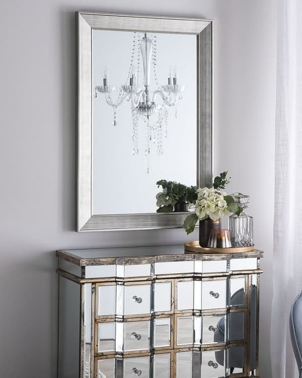 BUBRY väggspegel 61 cm 91 cm Silver Lumarko!