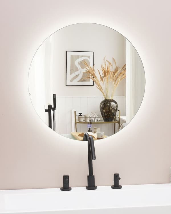 LED badrumsspegel CALLAC 60 cm 60 cm Silver Lumarko!