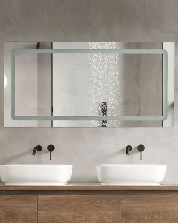 LED-badrumsspegel BENOUVILLE 120 cm 60 cm Silver Lumarko!