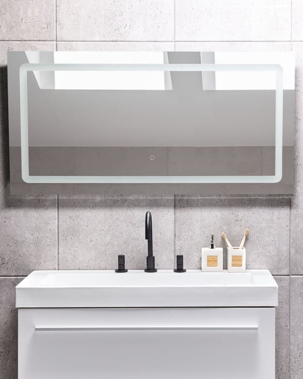 LED-badrumsspegel BENOUVILLE 120 cm 60 cm Silver Lumarko!