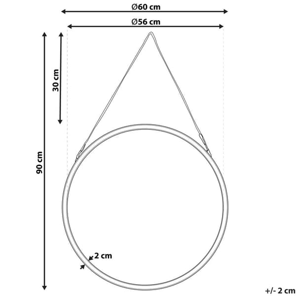 Väggspegel AUTUN 60 cm 60 cm Metall Guld Lumarko!