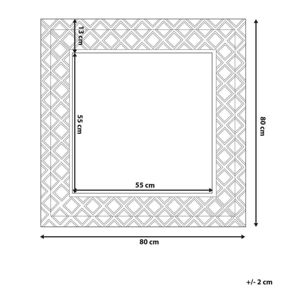 EVETTES väggspegel 80 cm 80 cm Metall Silver Lumarko!