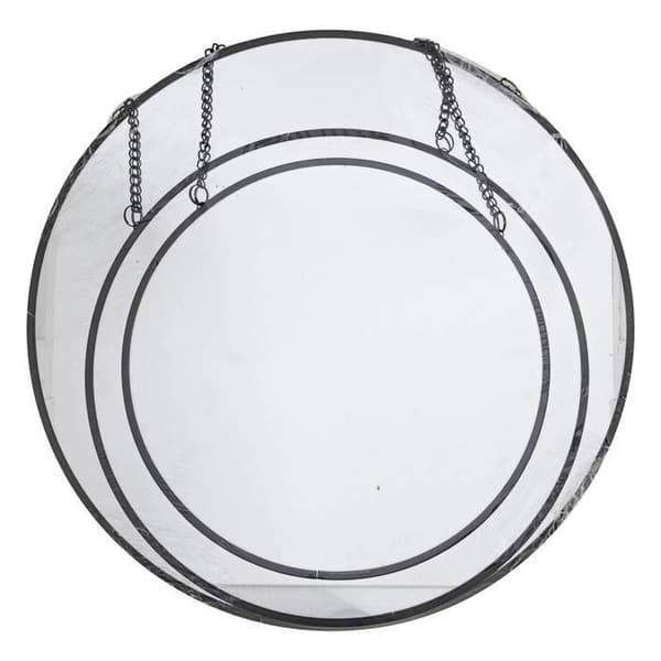 Set med 3 runda speglar i metall och glas - Diameter: 20 / 24 / 29 cm - Svart
