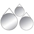 Miniatyrbild 1 av 4: Set med 3 runda speglar i metall och glas - Diameter: 20 / 24 / 29 cm - Svart