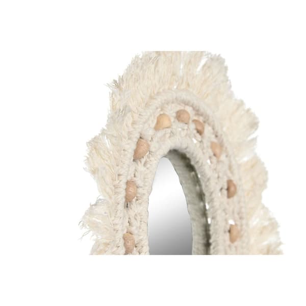 Vægspejl Home ESPRIT Hvid Boho 20 x 1 x 20 cm (3 Dele)