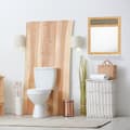 Miniatyrbild 2 av 6: Relaxdays Väggspegelhylla, Träbalkspegel, Hall, Badrum, Bambu, HLP 61 x 53 x 15 cm, Natur/Vit