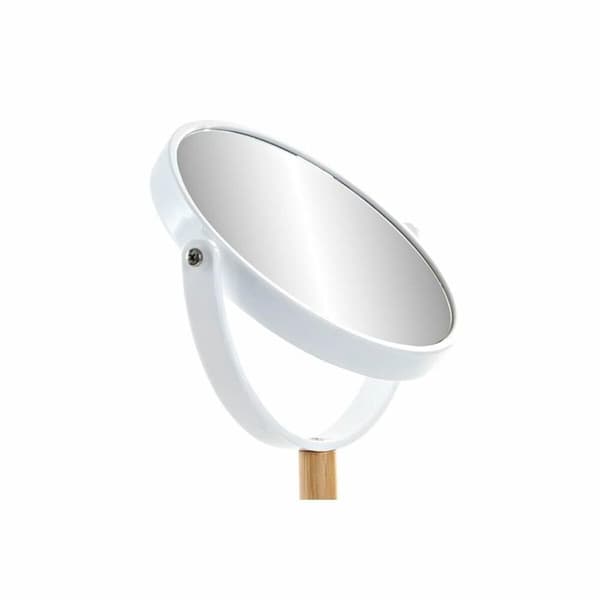 Spegel - DKD Home Decor - Rund - Bambus - Aluminium - Polystyren - Vit/Naturlig