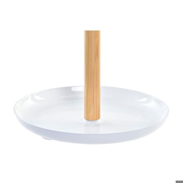 Spegel - DKD Home Decor - Rund - Bambus - Aluminium - Polystyren - Vit/Naturlig