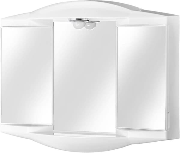Spejlskab 62x53x18cm med belysning og stikkontakt, hvid plastik Chico GL - Høj kvalitet