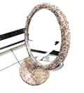 Miniatyrbillede 1 af 2: Spejl med lys, Elegant Design, Drejefunktion,Guld, 24x15cm