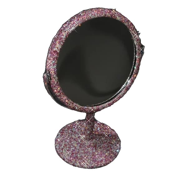 Sminkspegel, Elegant Design, Rotationsfunktion,Rosa, 24x15cm