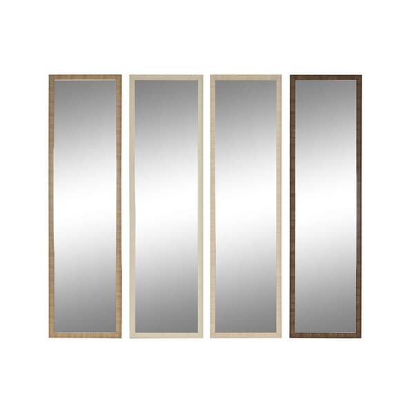 Fritstående spejl Home ESPRIT Brun Beige Grå Natur Krystal polystyren 45 X 40 X 166 cm (4 enheder)