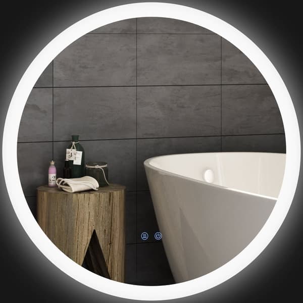 Rundt LED-badeværelsesspejl Ø70 cm, 3 lysindstillinger, IP44, touch & dugfrit