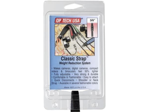 OP/TECH USA Classic Strap, Digitalkamera, Läder, Neopren, Nylon, Svart, 4,5 kg, 129,5 cm, 76,2 / 8 mm (3 / 8")