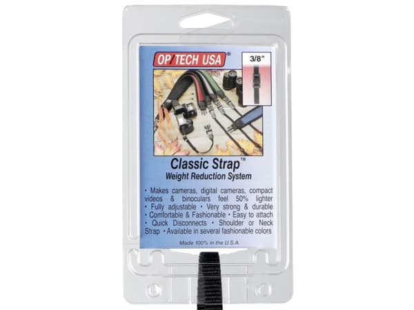 OP/TECH USA Classic Strap, Digitalkamera, Läder, Neopren, Nylon, Svart, 4,5 kg, 129,5 cm, 76,2 / 8 mm (3 / 8")