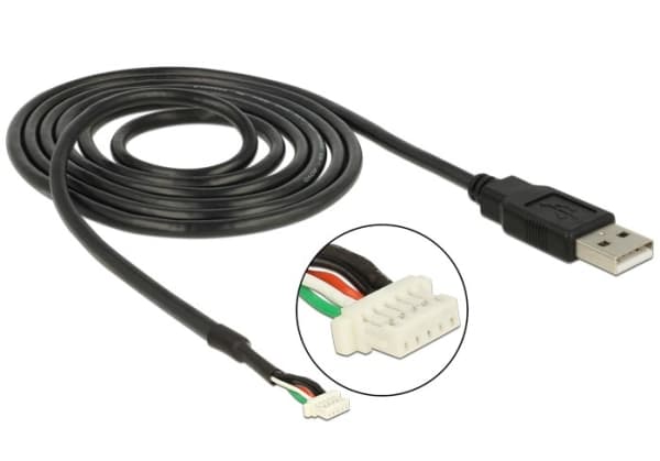 DeLOCK USB 2.0 A M / 5 pin V5 1.5m, 1,5 m, Musta, 5 pin SMT, USB 2.0 A, Uros/uros