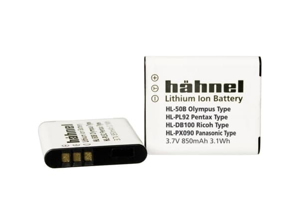 Hähnel Fototechnik HL-50B kamerabatterierstatning originalt batteri LI-50B, Li-52B, D-LI92, DB-100 3,7 V 850 mAh