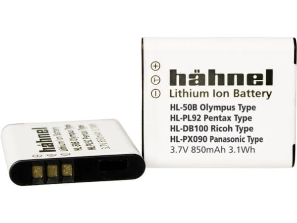 Hähnel Fototechnik HL-50B kamerabatterierstatning originalt batteri LI-50B, Li-52B, D-LI92, DB-100 3,7 V 850 mAh