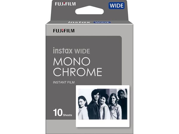 Fujifilm Instax Wide Monochrome - Mustavalkoinen pikafilmi - instax Wide - ISO 800 - 10 laukausta