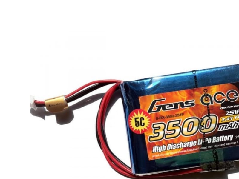 Gens ace B-RX-3500-2S1P, Batteri, Multifärg, Litium Polymer (LiPo), 3500 mAh, 7,4 V, 44 mm