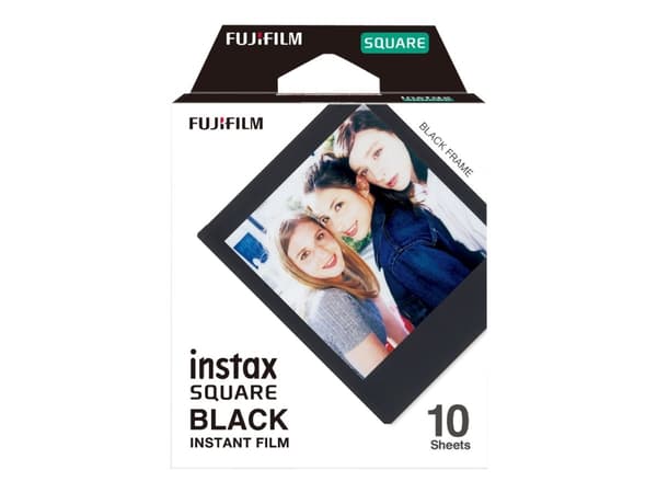 Fujifilm Instax Square BLACK - Hurtigvirkende fargefilm - ISO 800 - 10 eksponeringer