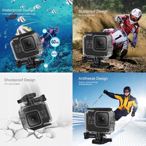 PULUZ Underwater Housing Waterproof Waterproof 60m For Gopro Hero 8 Black