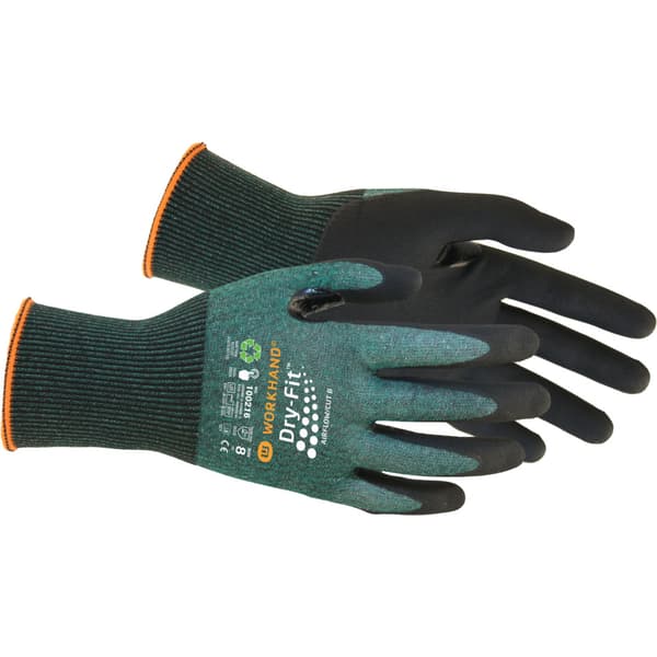 Monteringshanske Dry Fit Airflow/Cut B Str.9 Grønn