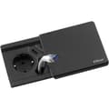 Miniatyrbilde 1 av 2: EVOline Square80 sort 1xstikk 1x1000mA USB Cat.6 dropkabel