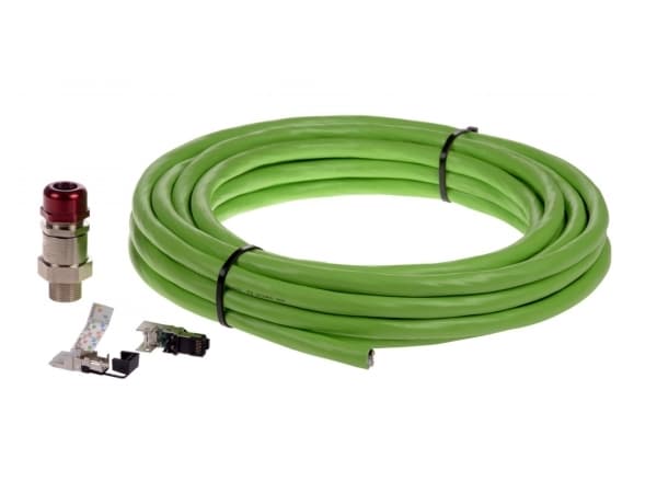 AXIS SKDP03-T - Samlet kabel - RJ-45 (hann) - 10 m - S/UTP - CAT 6 - RAL 6018 - for AXIS EXTB-3; ExCam XF P1377, XPT Q6055 Explosion-Protected PTZ Ne