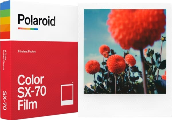 Polaroid Film SX-70 Color 8pics,värillinen,kehys valkoinen