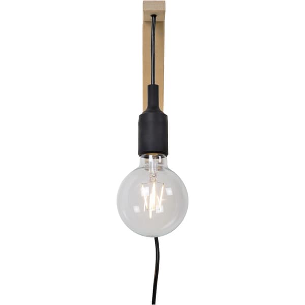 Lucide Fix Vegglampe E27 Tre/Sort