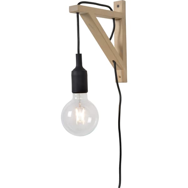 Lucide Fix Vegglampe E27 Tre/Sort