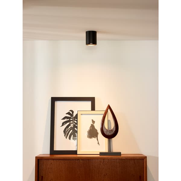 Lucide Bodi Taklampe Rund GU10 Sort