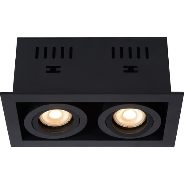 Lucide Chimney Downlight Firkantet 2XGU10 Sort