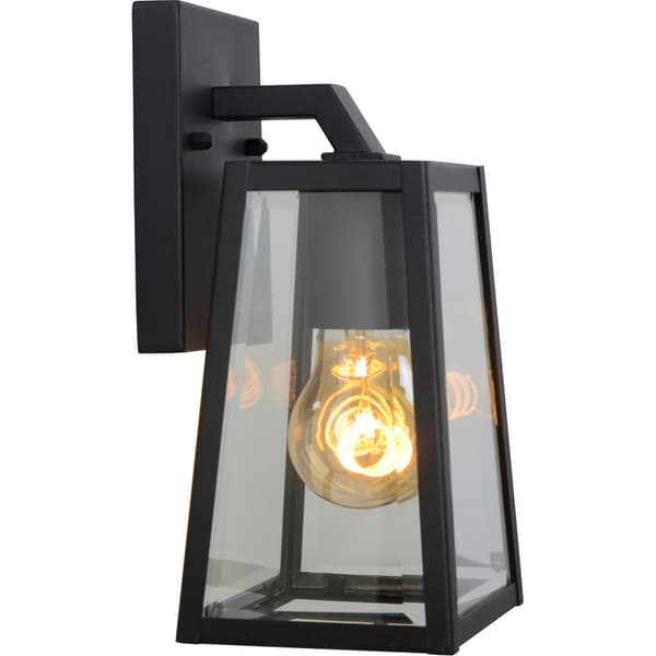 Lucide Matslot Smal Vegglampe E27 IP23 Sort