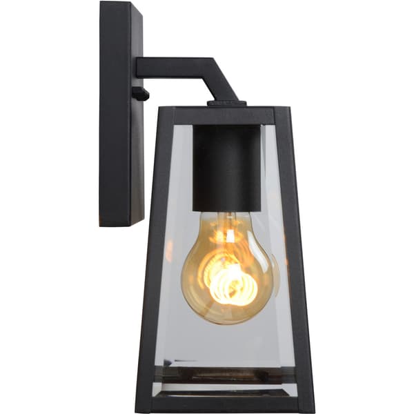 Lucide Matslot Smal Vegglampe E27 IP23 Sort