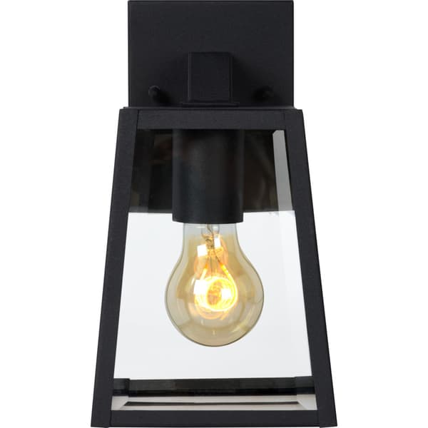 Lucide Matslot Smal Vegglampe E27 IP23 Sort