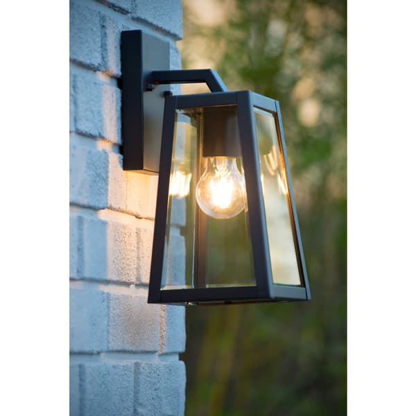 Lucide Matslot Bred Vegglampe E27 IP23 Sort