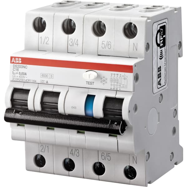 Jordfeilautomat DS203NC 4p B32A/30mA ABB