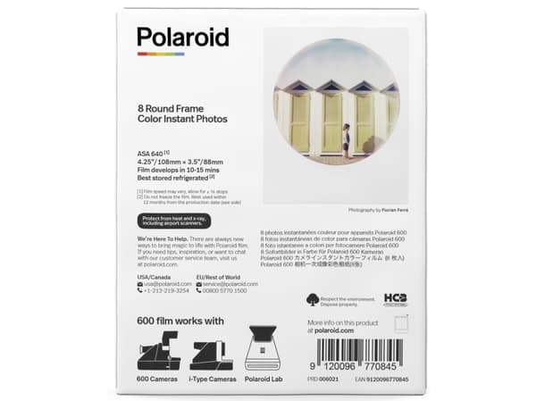 Polaroid 600 - Round Frame Edition - färgfilm för snabbframkallning - 600 - ASA 640 - 8 exponeringar