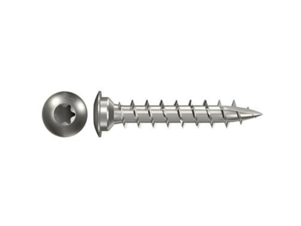 Fischer 660704, Ruuvi, Ruostumaton teräs, Puu, Pyöreä, Täyskierteinen, Pyöreä pää