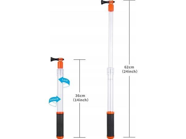 Telesin Monopod Grip Selfie Stick läpinäkyvä Gopro Telesinille
