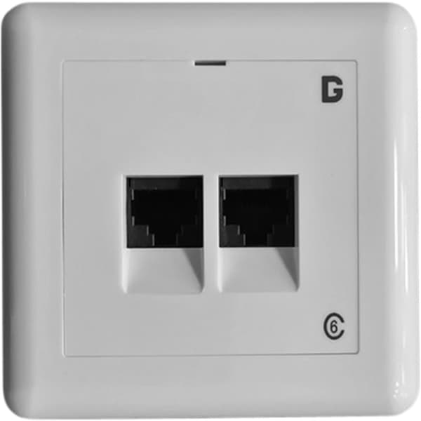 Modularkontakt UTP kat.6 Innfelt 2xRJ45 Hvit dGLink