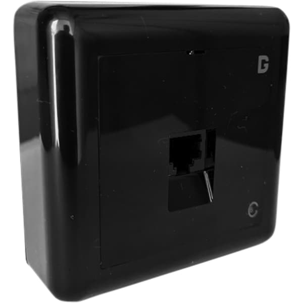 Modularkontakt UTP kat.6 Påvegg 1xRJ45 Sort dGLink